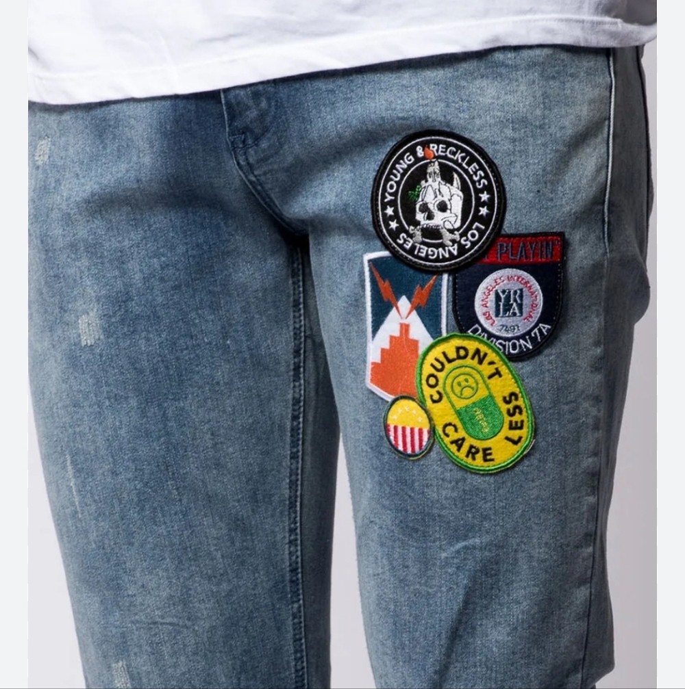 Young & Reckless Distressed Patchwork Jeans Size … - image 2